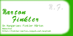 marton finkler business card